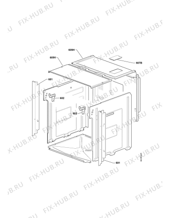 Взрыв-схема плиты (духовки) Electrolux EBKGL5X.3SW - Схема узла Outer Casing